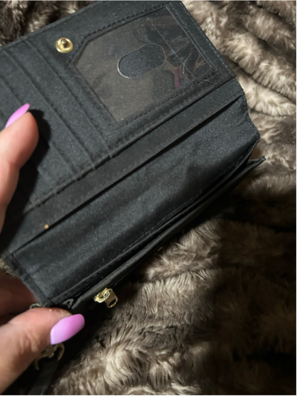 Women's Unbranded Black Wristlet Clutch with Gold Bow Detail, One Size - Picture 4 of 5